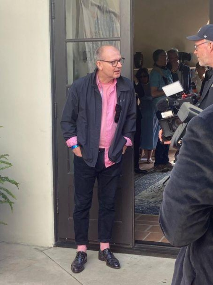 Christian Hesse before a tv interview in West Hollywood